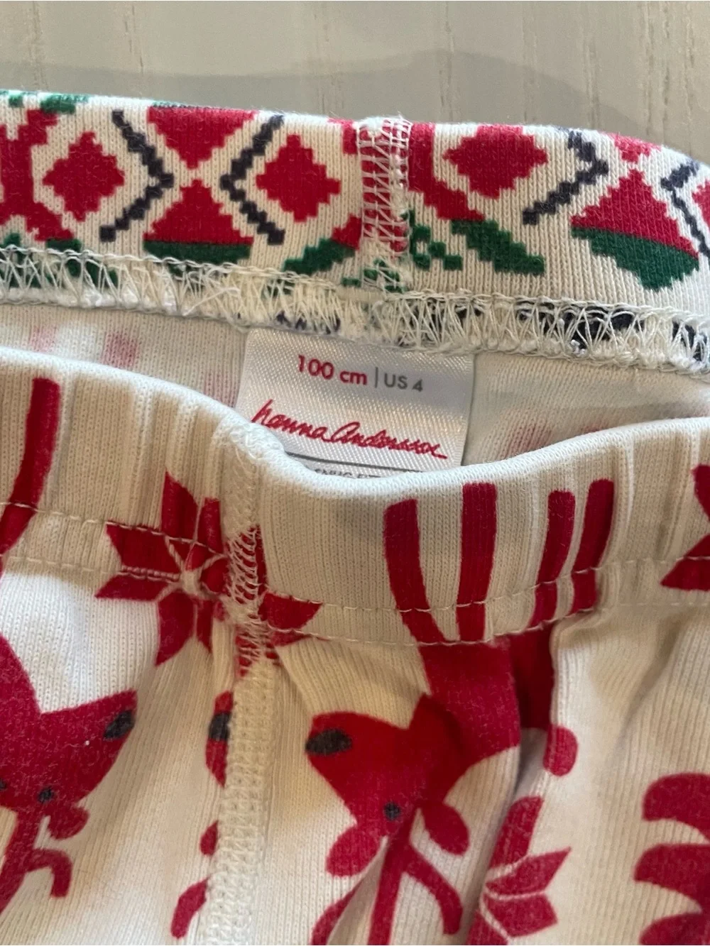 Hanna Andersson Holiday Dear Deer HannaJams Cotton Pajama Set - Size 4 100